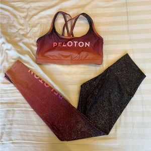 Small Peloton Sunrise Fade Sports Bra and Leggings Set